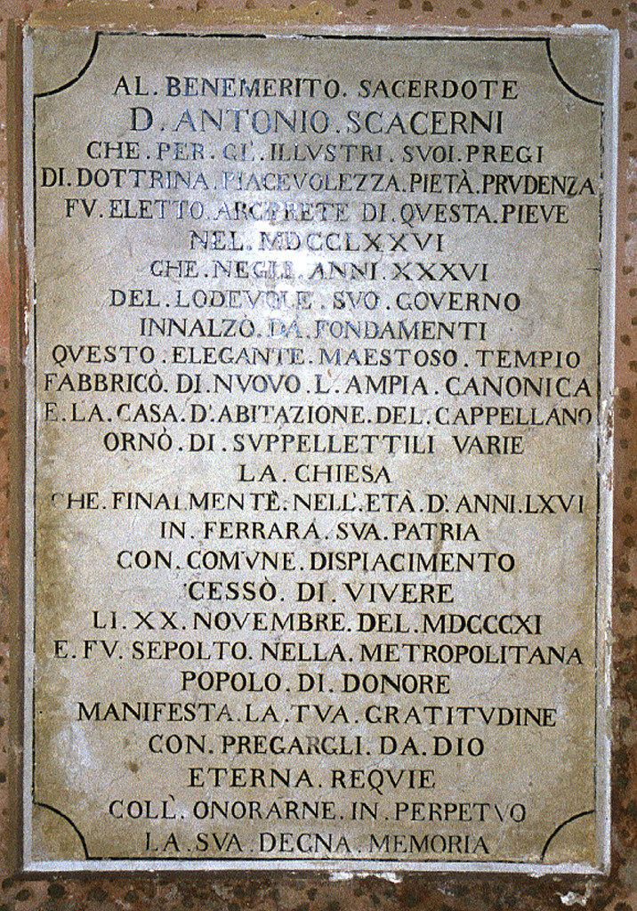 lapide tombale - bottega ferrarese (sec. XIX)