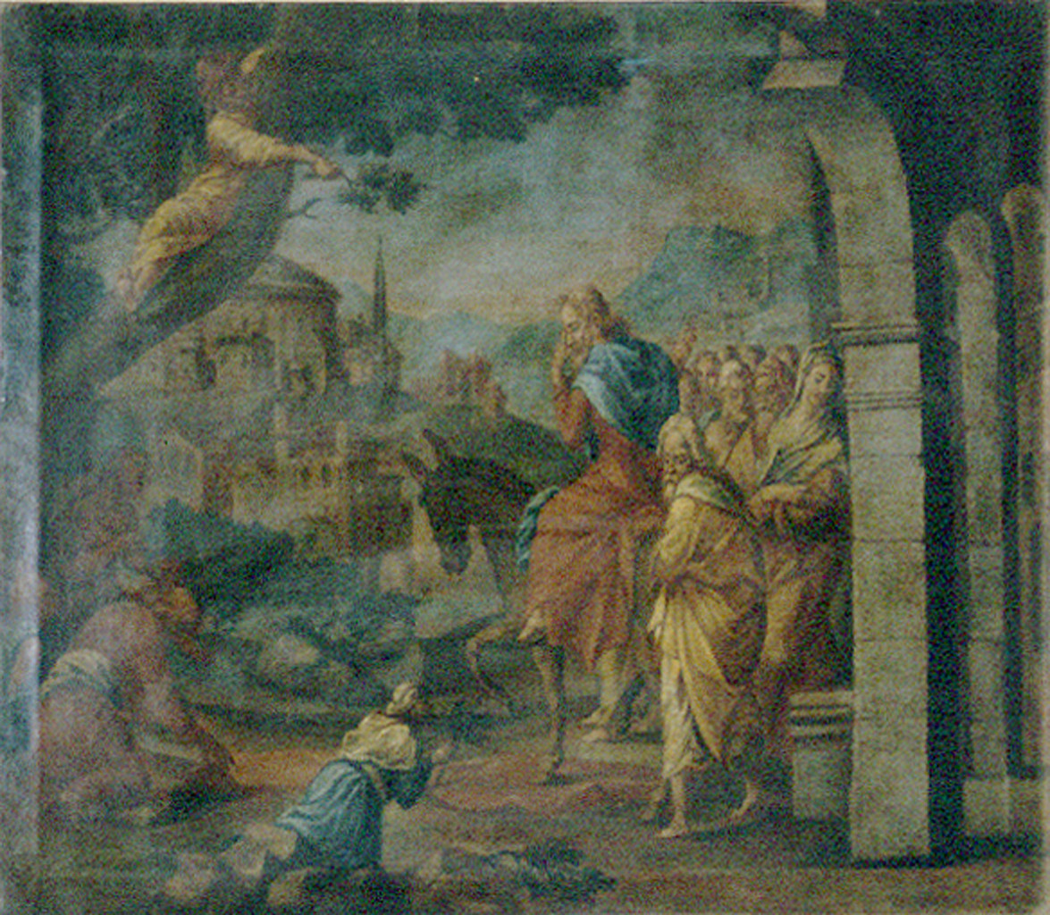 entrata di Cristo in Gerusalemme (dipinto, coppia) - ambito ferrarese (sec. XVIII)