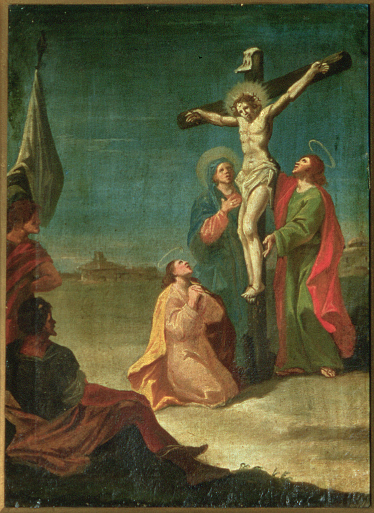 Gesù Cristo morto in croce, stazioni della via crucis (dipinto, ciclo) - ambito ferrarese (seconda metà sec. XVIII)