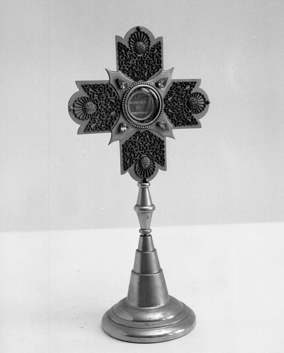 reliquiario - a ostensorio - ambito emiliano (metà sec. XX)