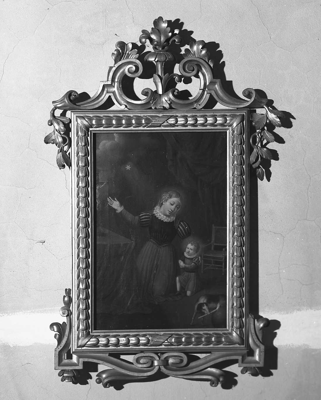 San Domenico bambino con la madre (dipinto) - ambito emiliano (seconda metà sec. XIX)