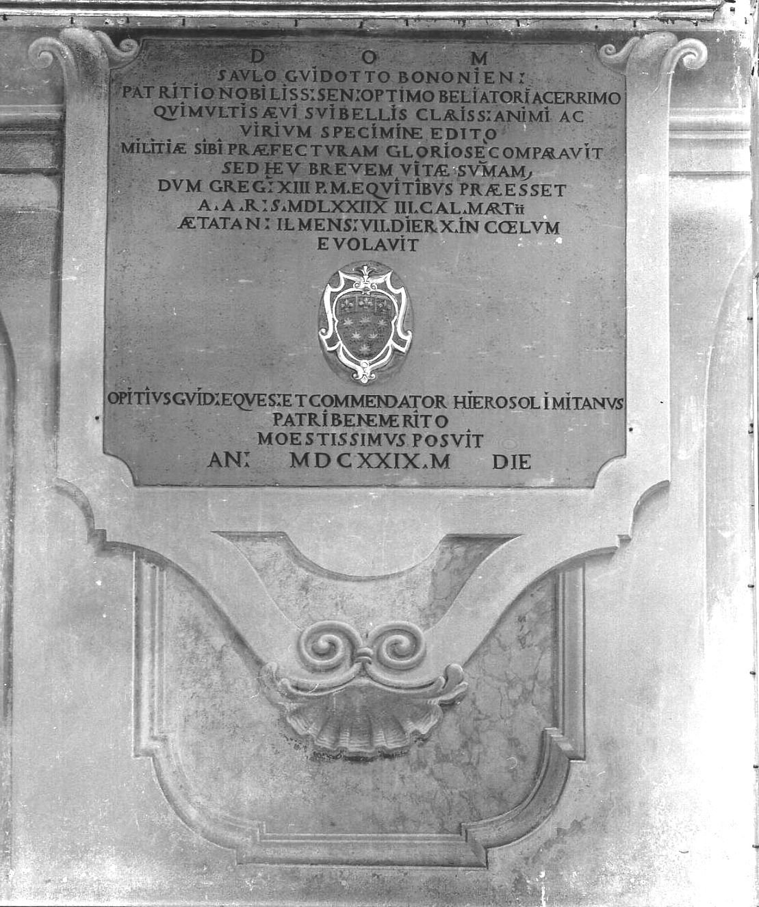 lapide commemorativa - ambito bolognese (sec. XVII)