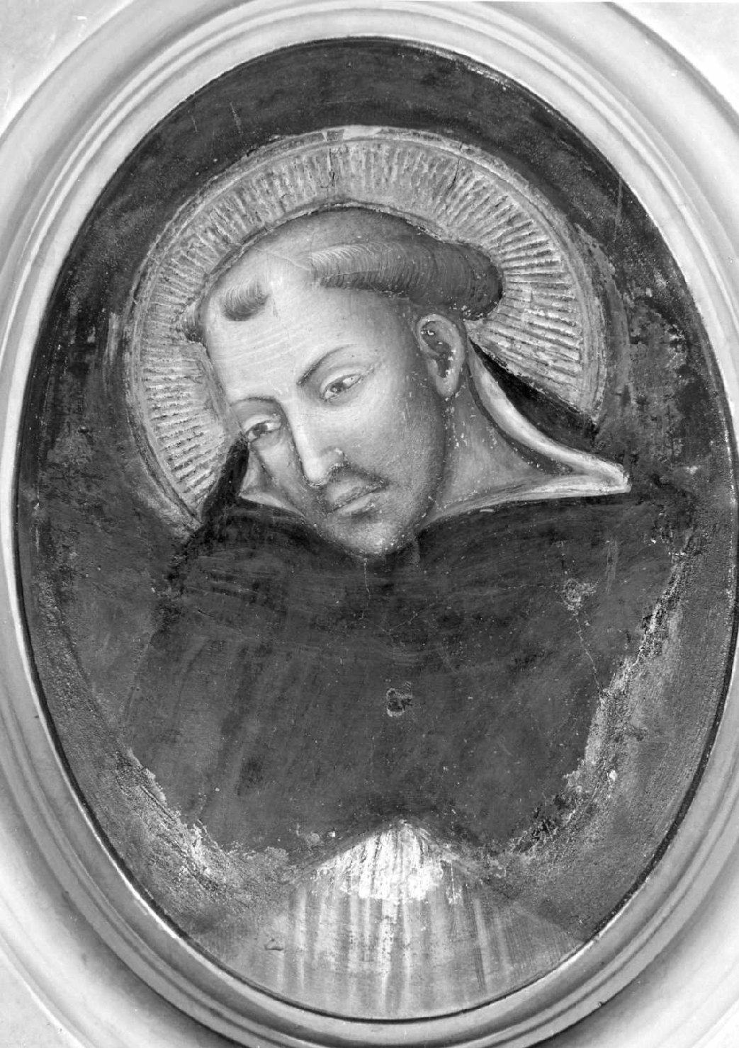 testa di S. Tommaso d'Aquino (dipinto) di Benvenuti Simone di Filippo detto Simone dei Crocifissi (attribuito) (sec. XIV)