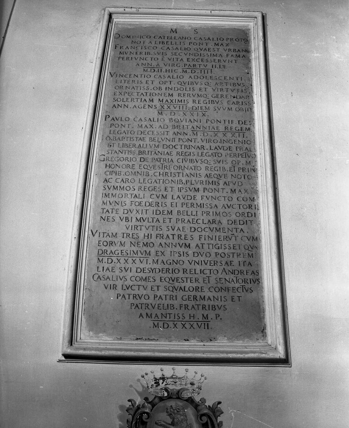 lapide commemorativa - ambito emiliano (sec. XVI)