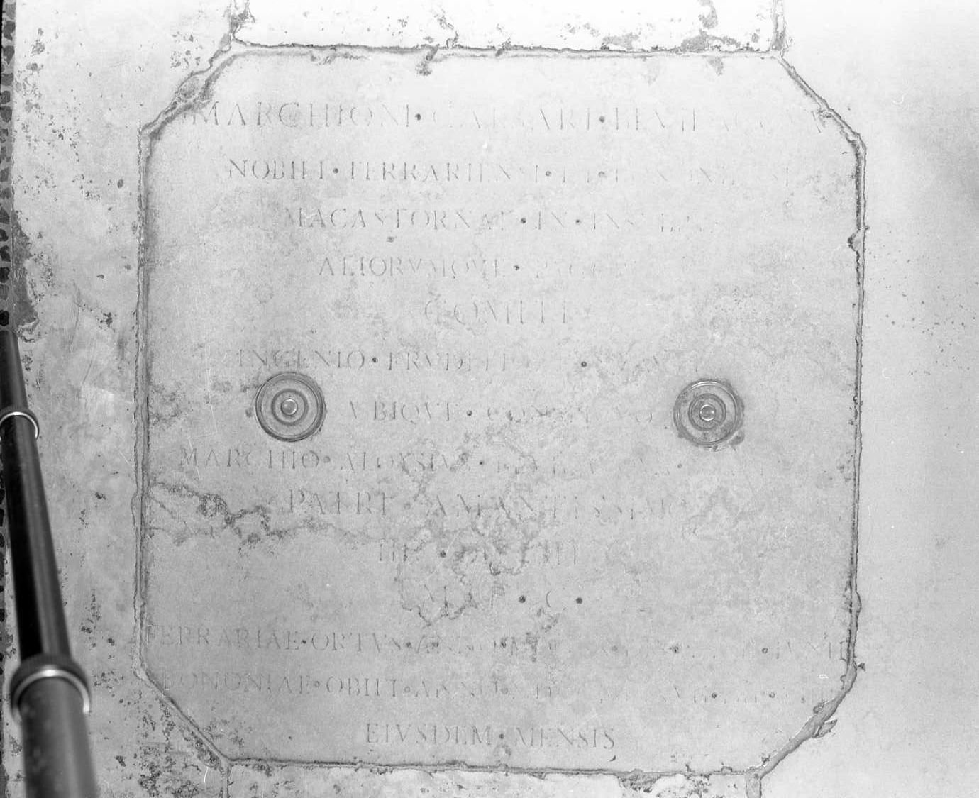 lapide tombale - ambito emiliano (sec. XVIII)