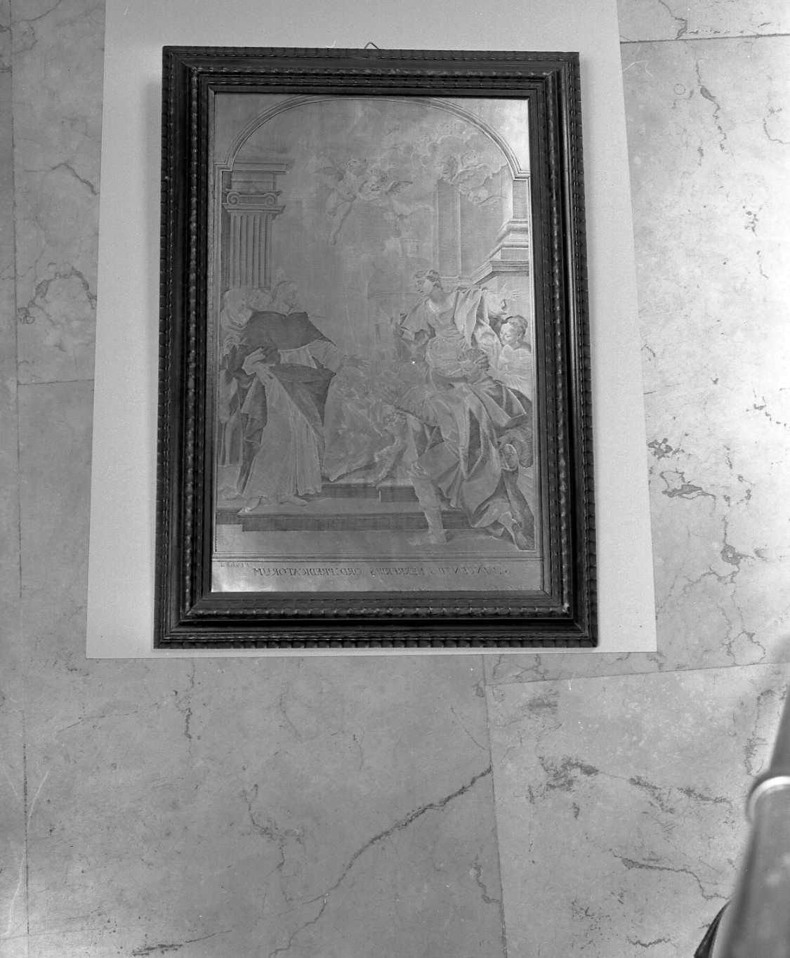 S. Vincentius Ferrerius Ordinis Praedicatorum, San Vincenzo Ferrer risuscita un fanciullo (matrice) di Creti Donato, Gilodi F. A (sec. XVIII)