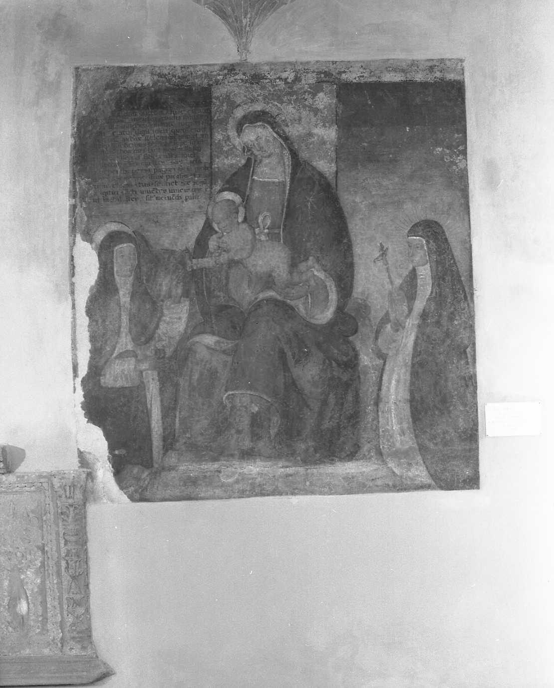 Madonna con Bambino tra santa Caterina da Siena e la beata Margherita (dipinto) - ambito bolognese (secc. XV/ XVI)