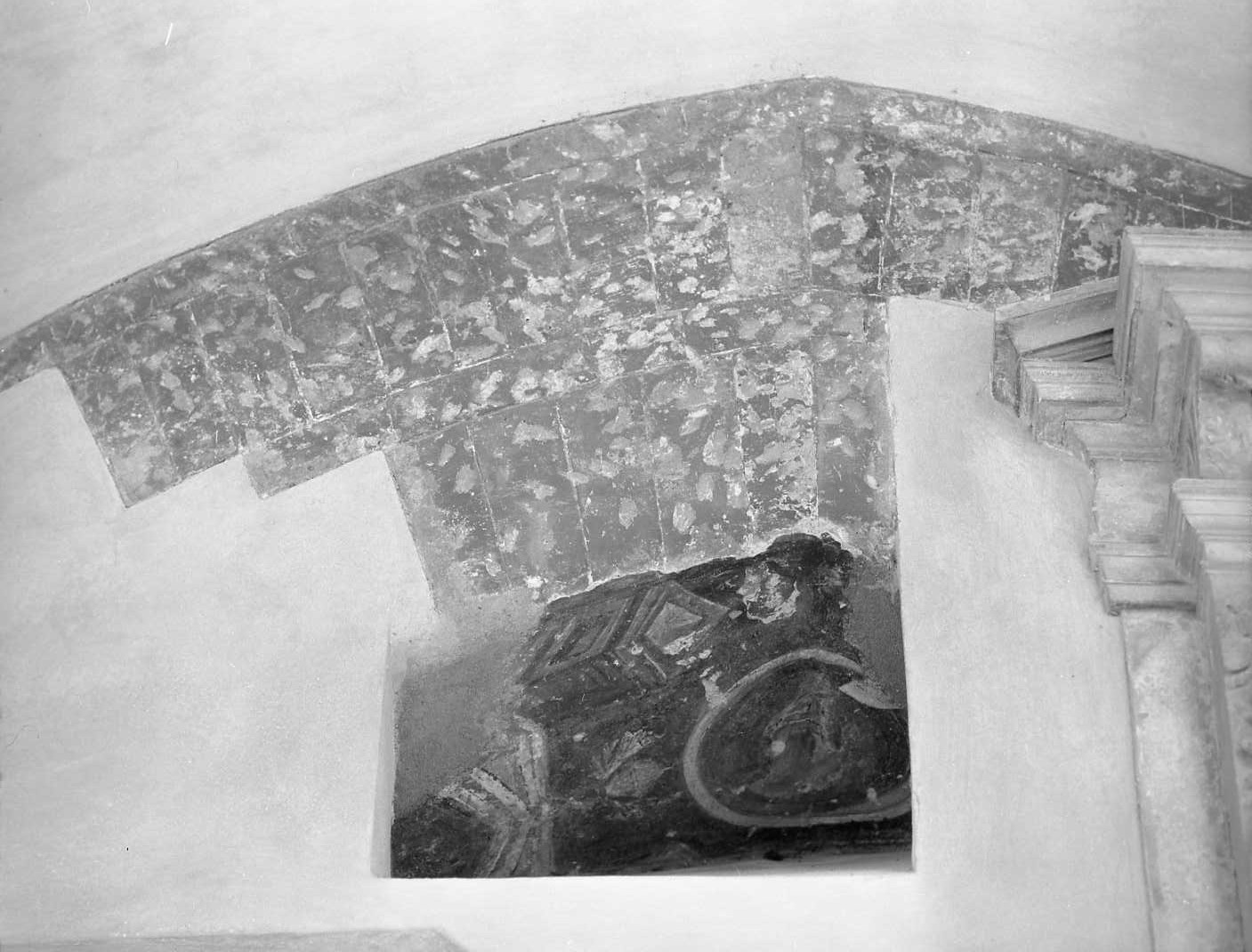 decorazione pittorica, frammento - ambito emiliano (sec. XIII)