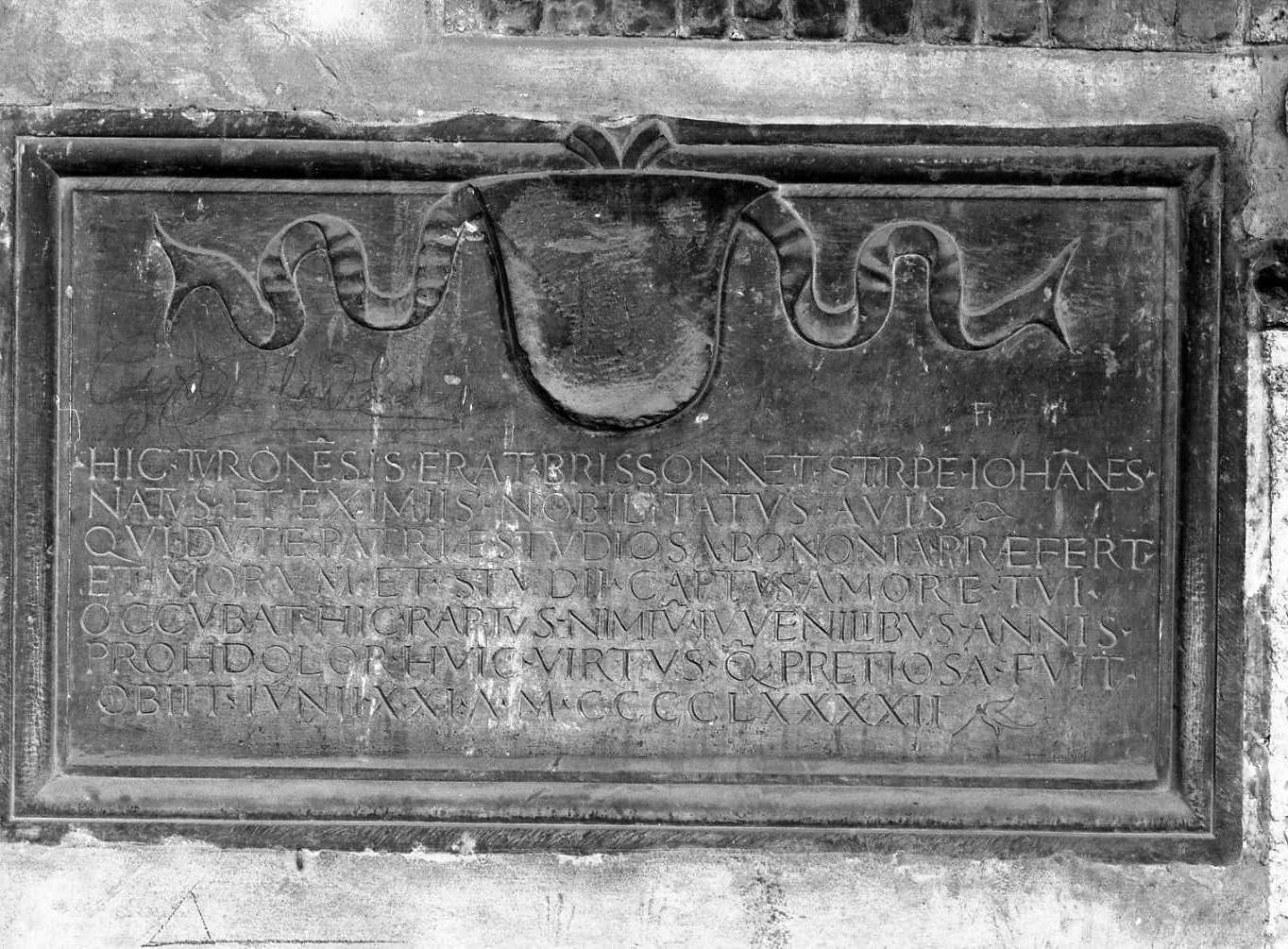 lapide tombale - ambito emiliano (sec. XV)