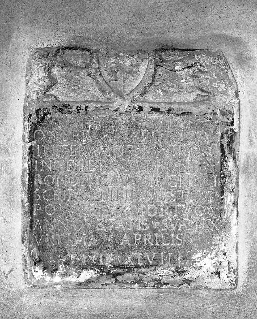 lapide tombale - ambito emiliano (sec. XVI)