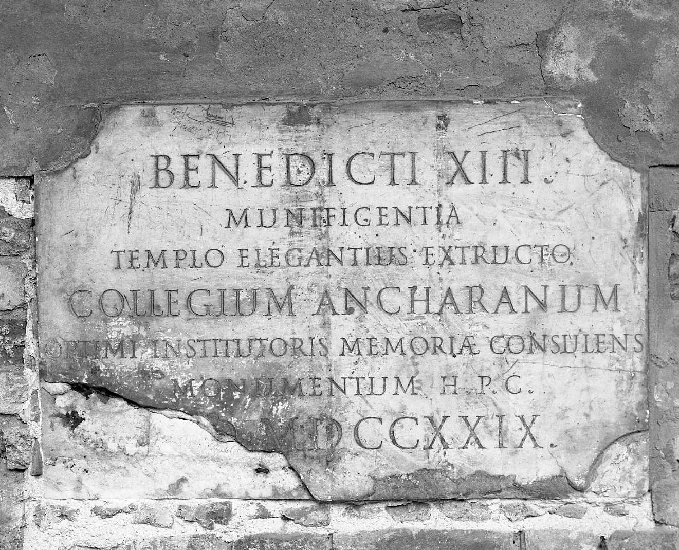 lapide commemorativa - ambito emiliano (sec. XVIII)