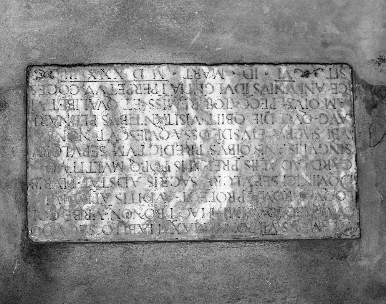 lapide commemorativa - ambito emiliano (sec. XVI)