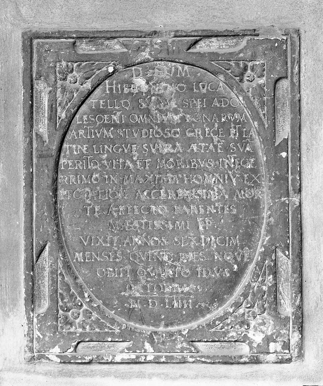 lapide tombale - ambito emiliano (sec. XVI)