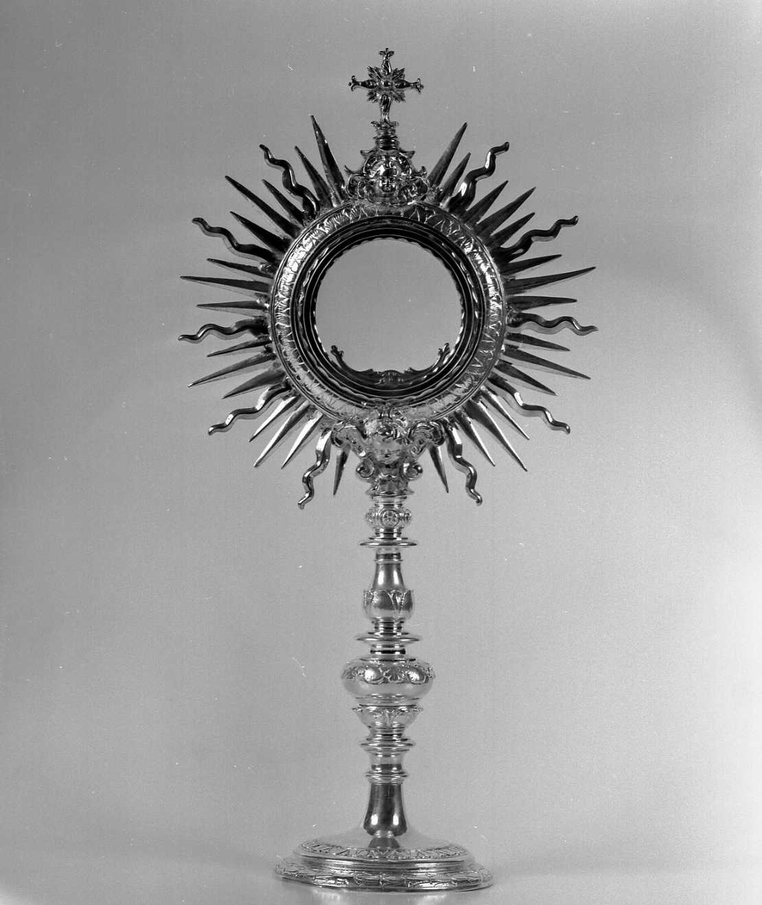 ostensorio - a raggiera - ambito emiliano (secc. XVII/ XVIII)