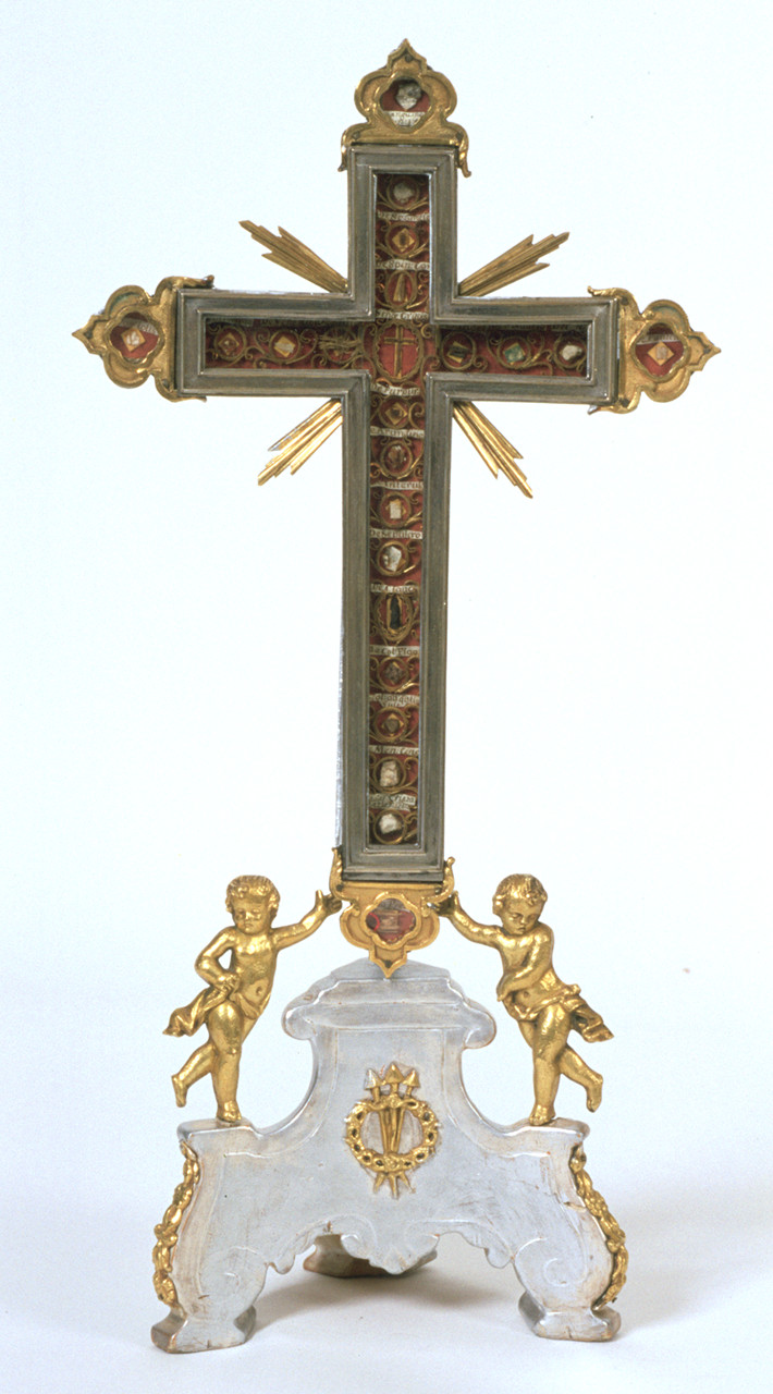 reliquiario - a croce - bottega ferrarese (sec. XVIII)
