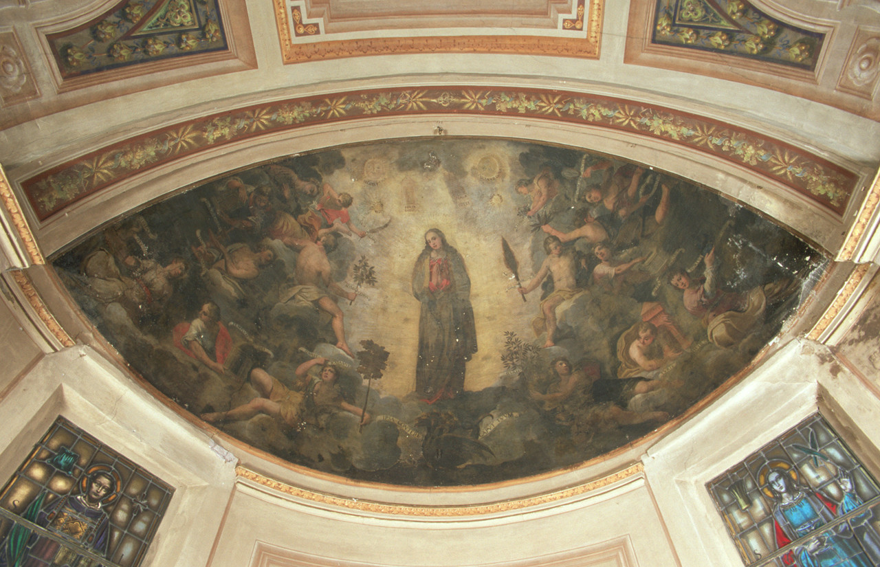 Immacolata Concezione con angeli e profeti (dipinto) di Bononi Carlo (sec. XVII)