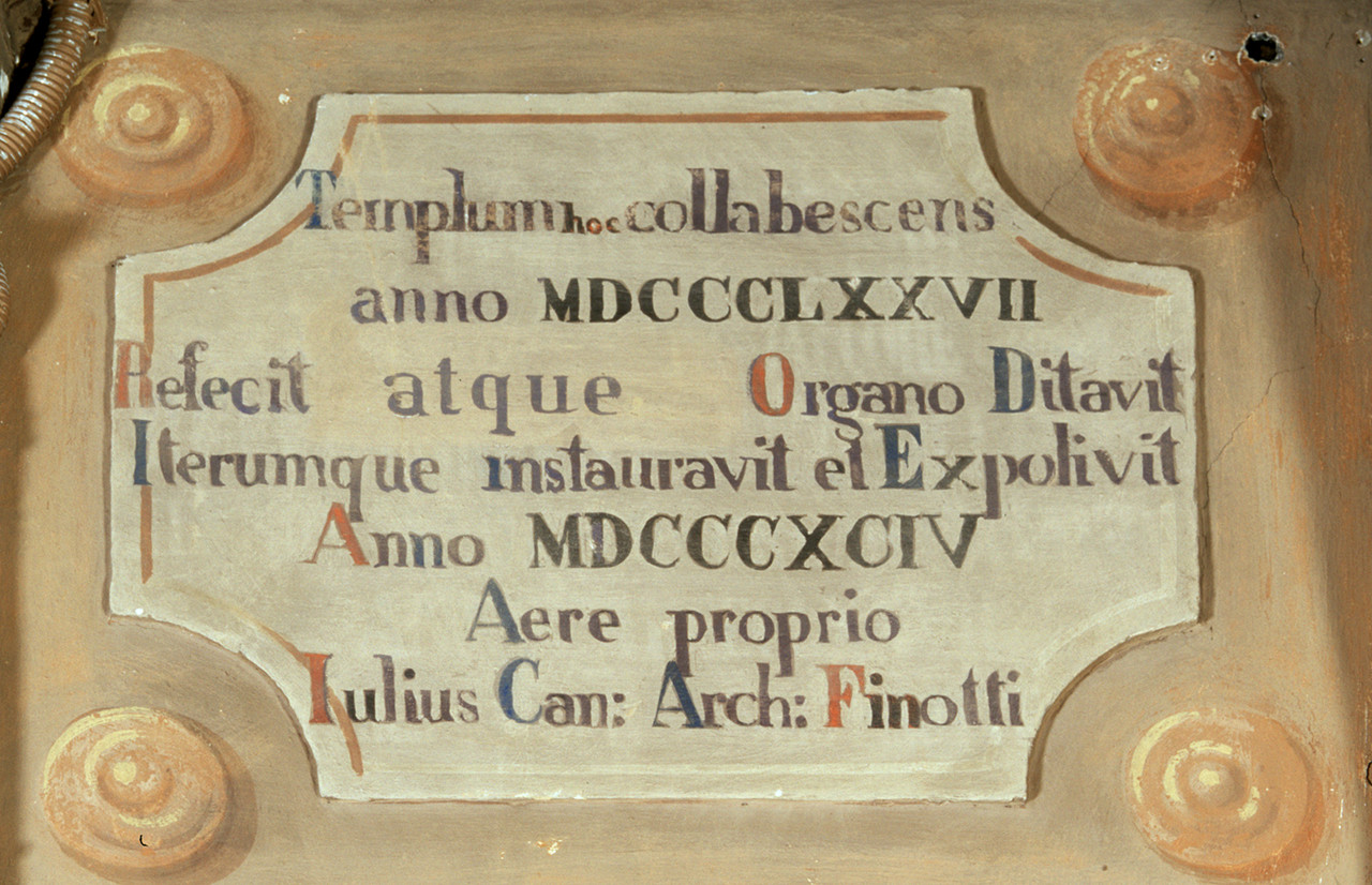 iscrizione (dipinto) - ambito ferrarese (sec. XIX)