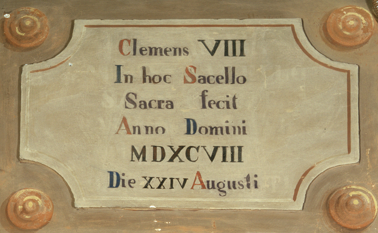 iscrizione (dipinto) - ambito ferrarese (sec. XVI)