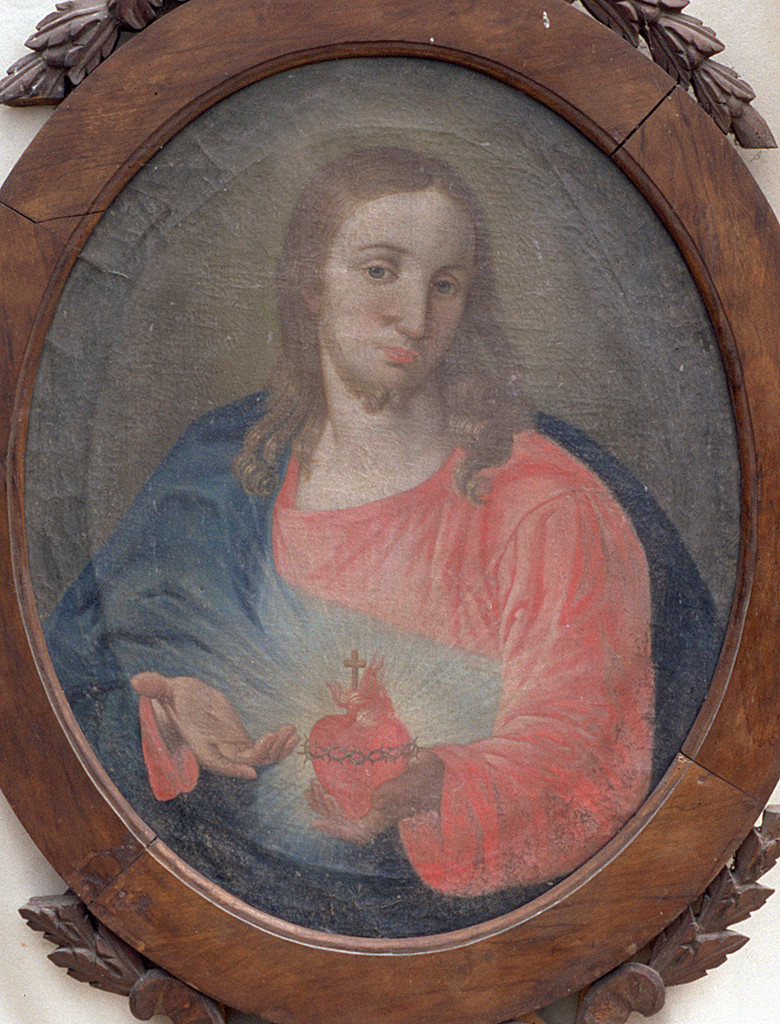 Sacro Cuore di Gesù (dipinto, elemento d'insieme) - ambito ferrarese (seconda metà sec. XIX)