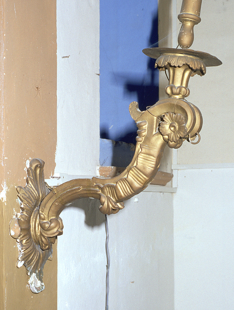 candeliere da parete, serie - bottega ferrarese (seconda metà sec. XIX)