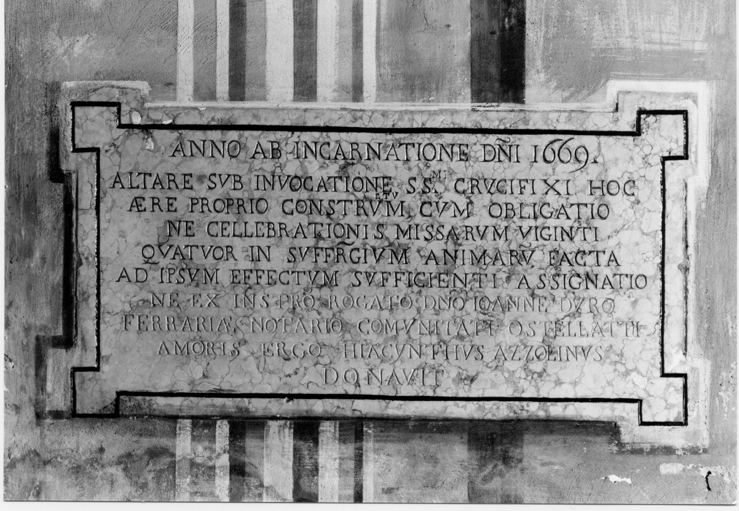 lapide documentaria - manifattura ferrarese (sec. XVII)