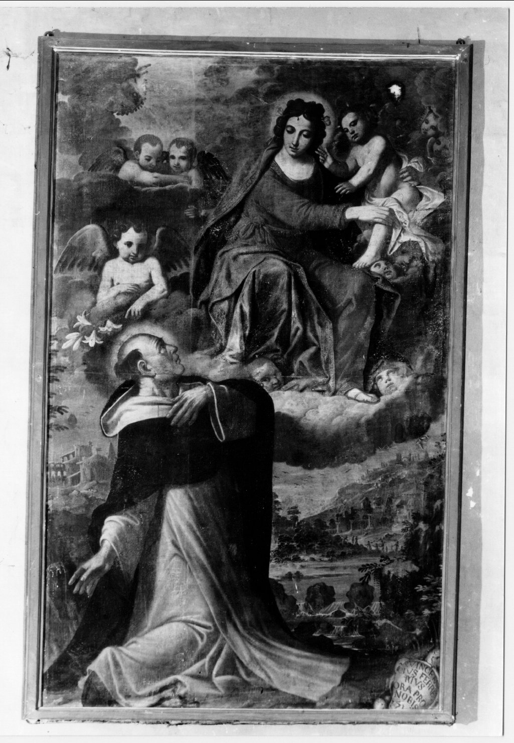 Madonna con Bambino appare a San Vincenzo Ferrer (dipinto) - ambito ferrarese (sec. XVIII)