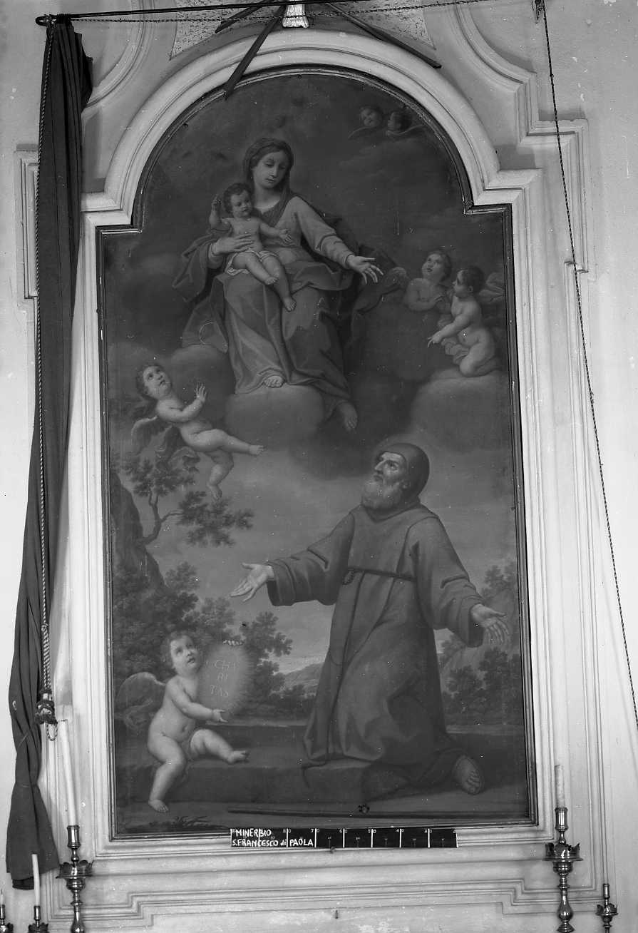 apparizione della Madonna con Bambino a San Francesco di Paola (pala) di Franceschini Marcantonio (scuola) (sec. XVIII)