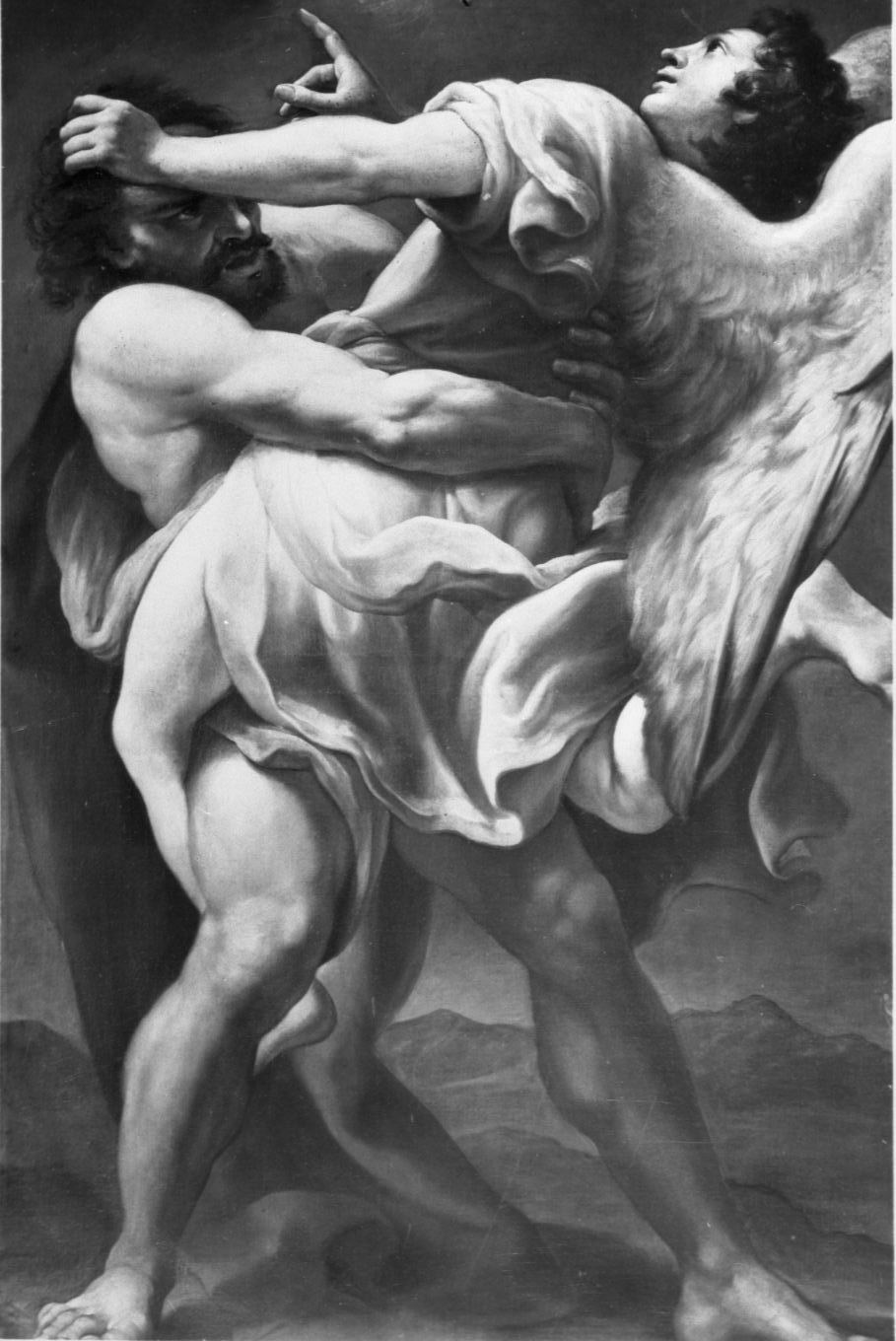 Giacobbe lotta con l'angelo (dipinto) di Tornioli Niccolò (prima metà sec. XVII)
