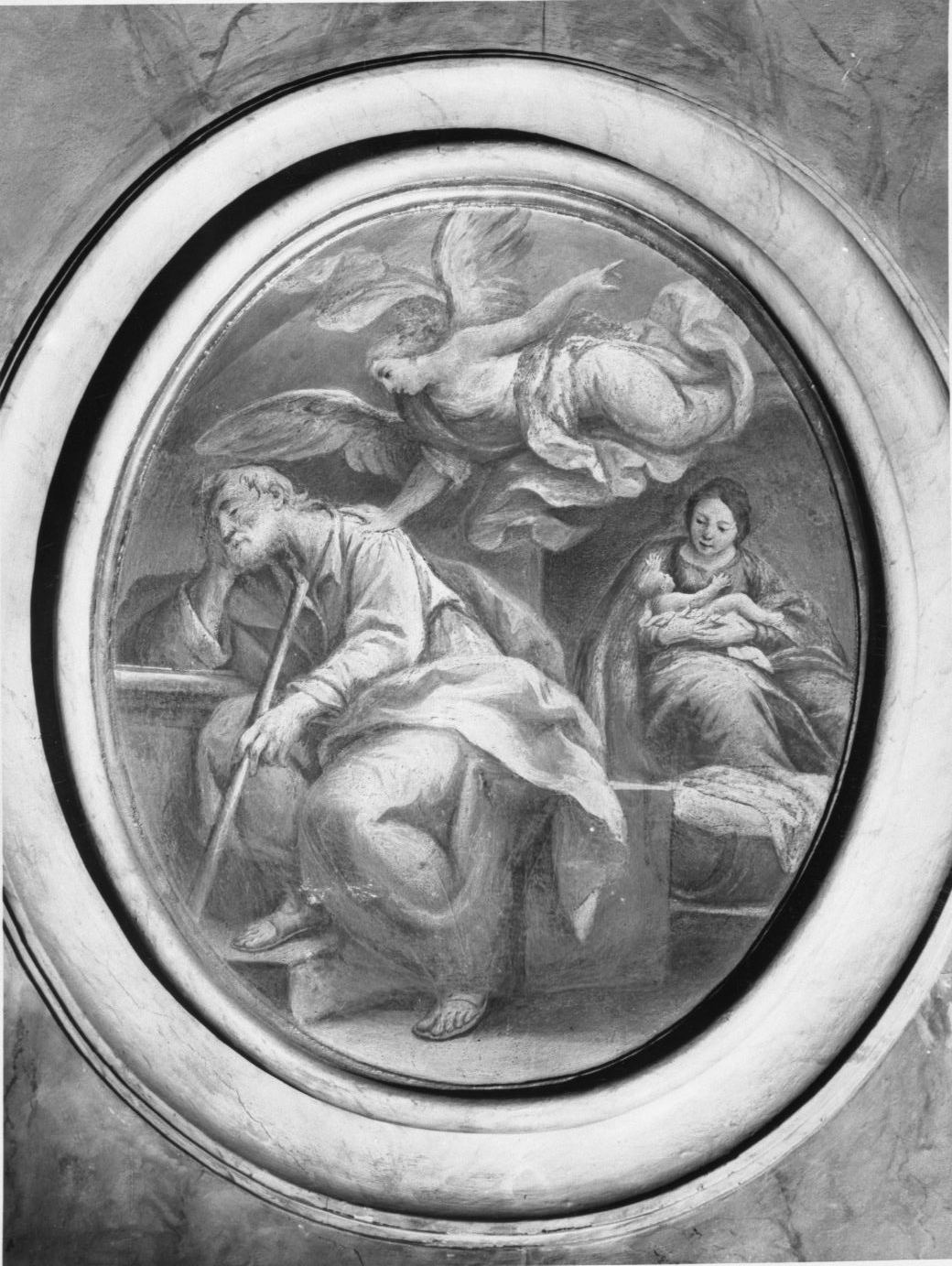 sogno di San Giuseppe (dipinto) di Caccioli Giuseppe Antonio (sec. XVIII)