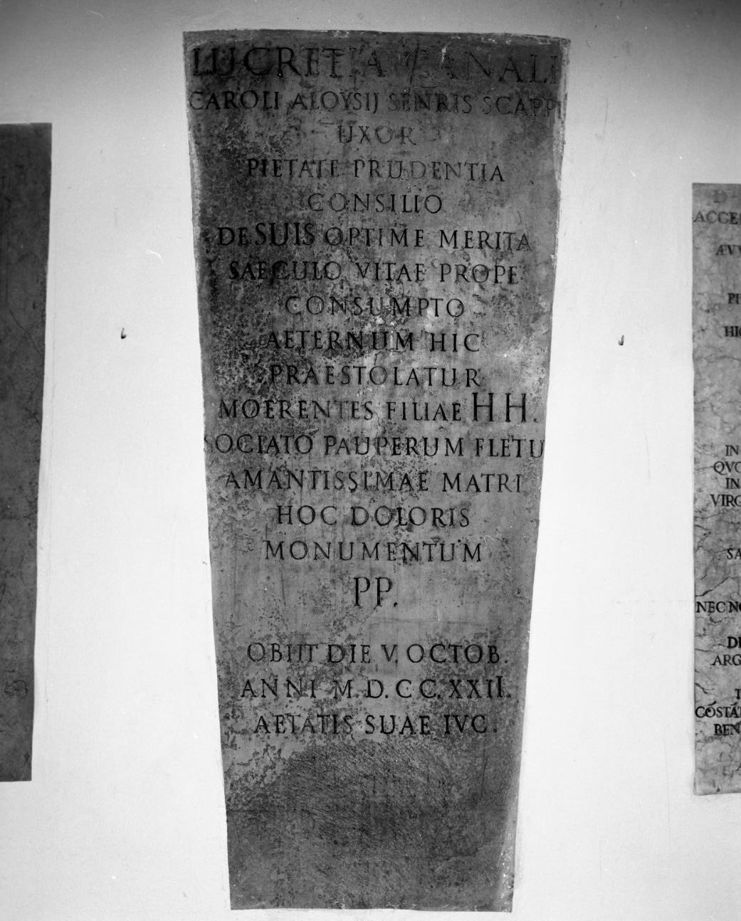 lapide tombale - bottega emiliana (sec. XVIII)