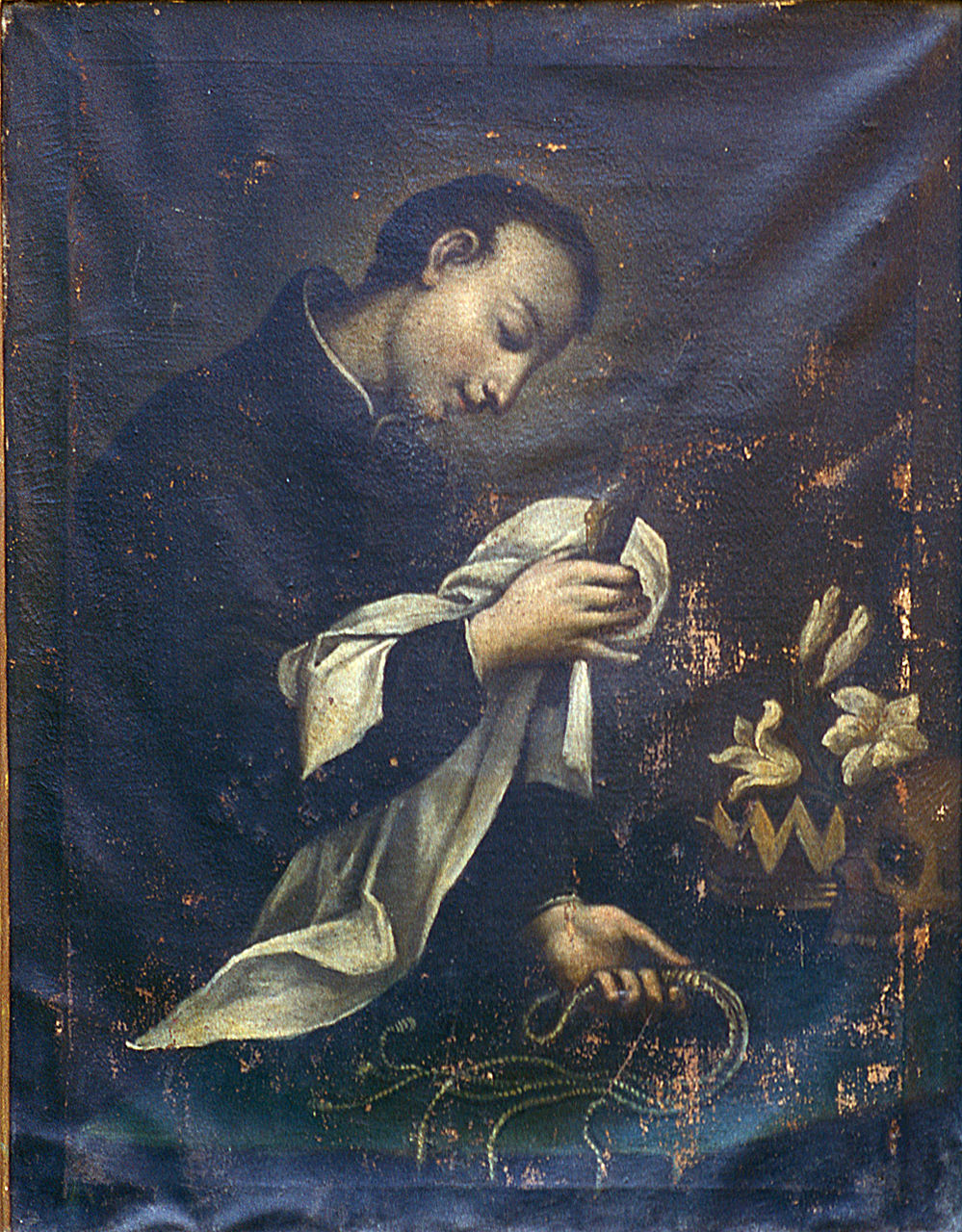 San Luigi Gonzaga (dipinto, elemento d'insieme) - ambito ferrarese (secc. XVIII/ XIX)