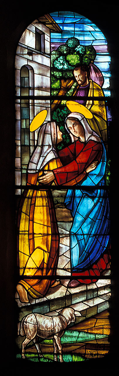 visitazione (vetrata, elemento d'insieme) di Mellini M (sec. XX)