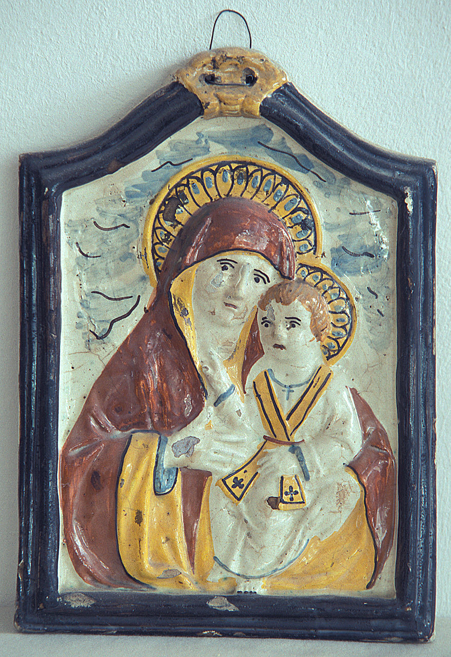 Madonna con Bambino (targa) - ambito emiliano-romagnolo (sec. XIX)