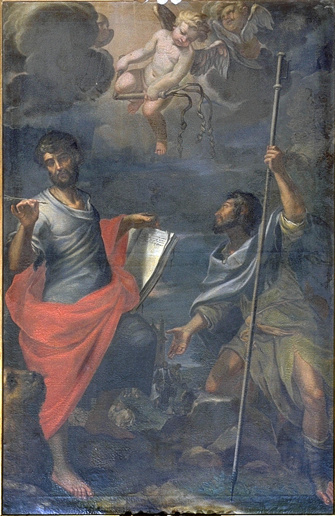 San Marco Evangelista e San Rocco (dipinto, elemento d'insieme) - ambito ferrarese (ultimo quarto sec. XVIII)
