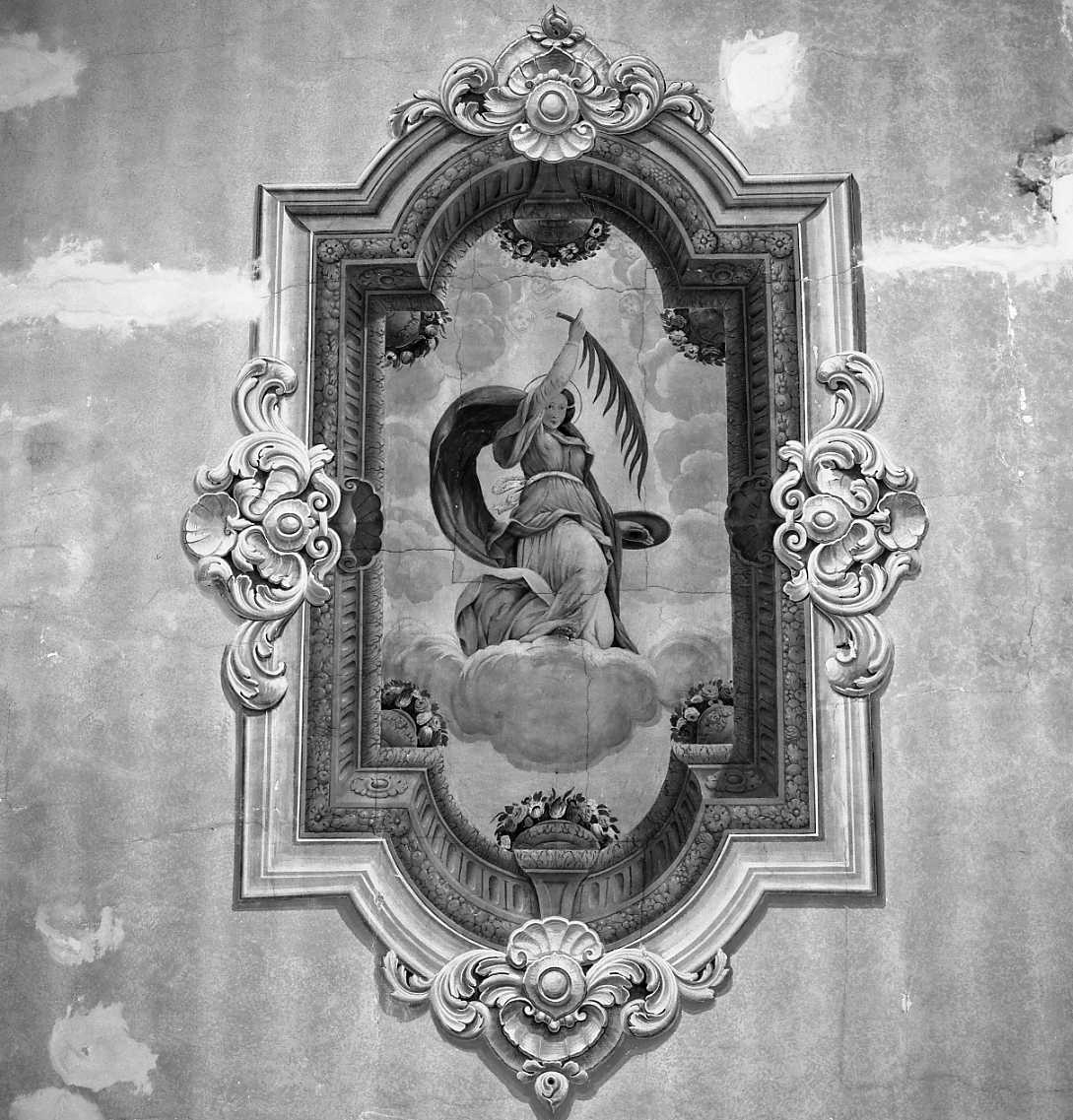 motivi decorativi vegetali, Santa Lucia (dipinto) - ambito ferrarese (seconda metà sec. XIX)