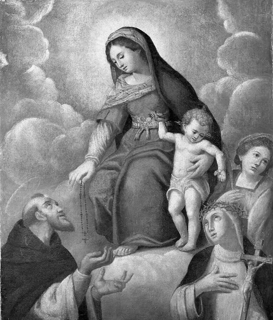 Madonna con Bambino, Santa Caterina, San Domenico e Santa Martire (dipinto) di Longhi Francesco (prima metà sec. XVII)