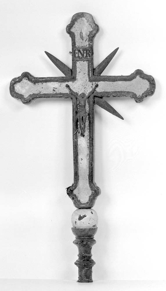 croce processionale, opera isolata - manifattura emiliana (secondo quarto sec. XIX)