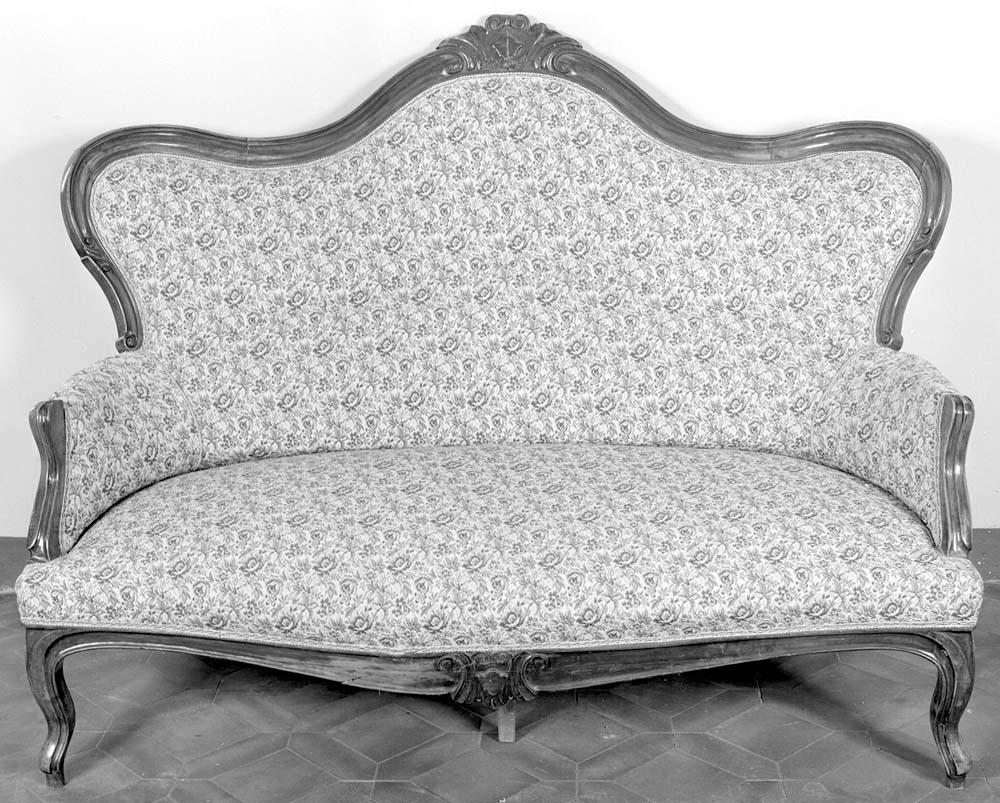 divano, opera isolata - manifattura emiliana (terzo quarto sec. XIX)