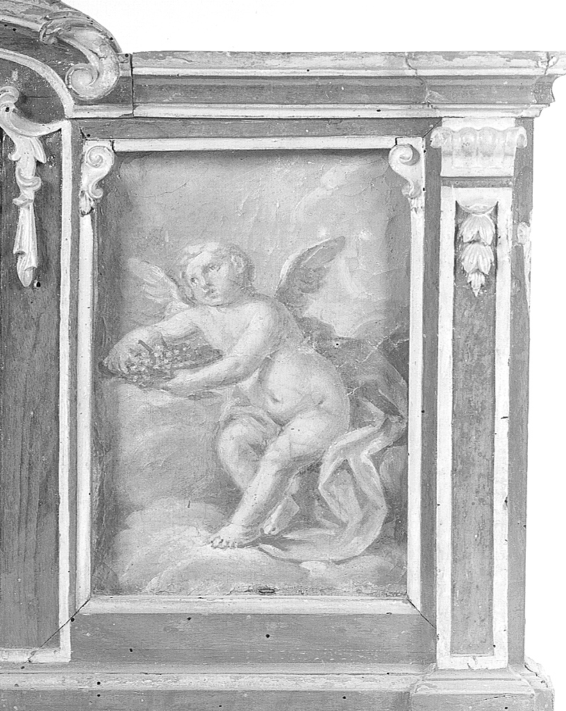 Putto con uva (dipinto, opera isolata) - ambito emiliano (prima metà sec. XVIII)