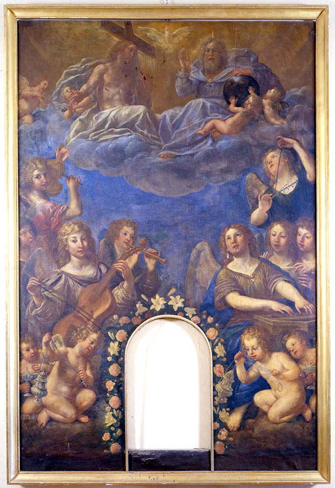Trinità (pala d'altare, opera isolata) di Albani Francesco (secondo quarto sec. XVII)