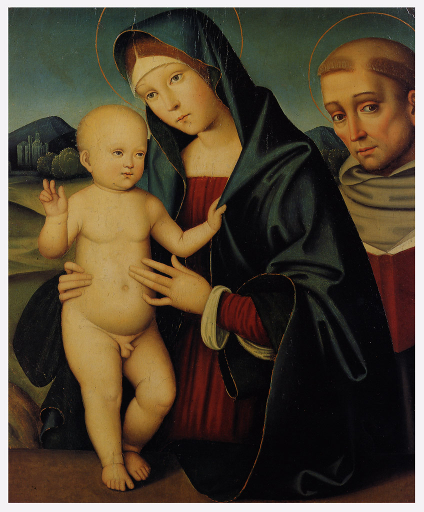 Madonna con Bambino e Sant'Antonio (dipinto) di Raibolini Francesco detto Francesco Francia (bottega) (inizio sec. XVI)
