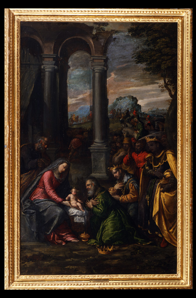 Adorazione dei Magi (dipinto) di Scarsella Ippolito detto Scarsellino (inizio sec. XVII)