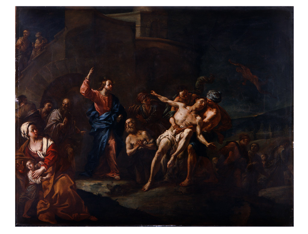 Cristo guarisce l'indemoniato (dipinto) di Gionima Antonio (sec. XVIII)