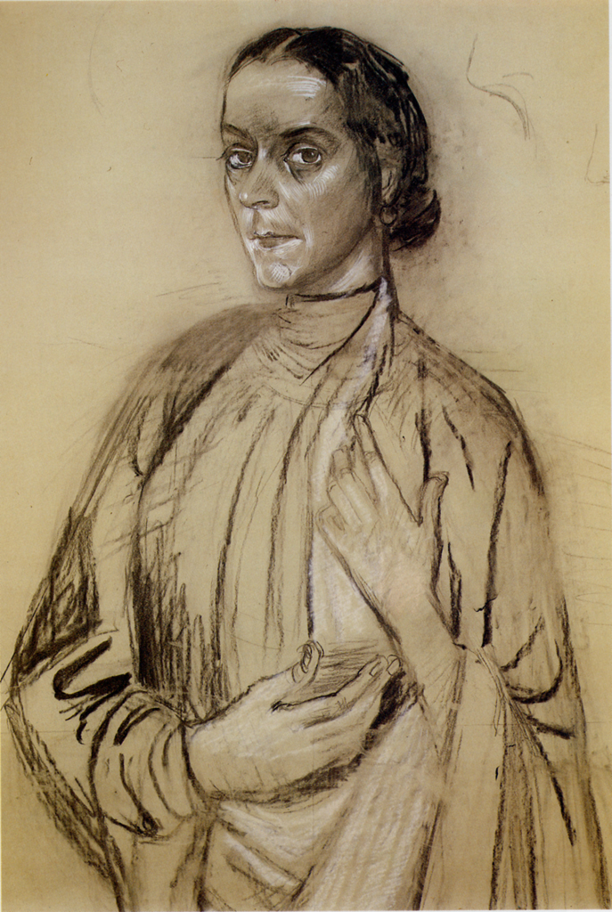 Ritratto di Elisabeth Stuntzner, ritratto di donna (disegno) di Dix Otto (sec. XX)