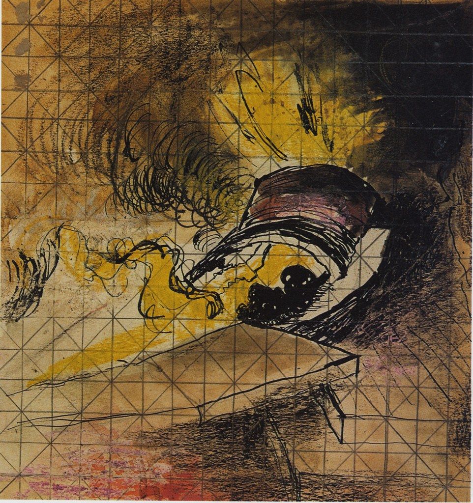 Steel works Cardiff, composizione astratta (disegno) di Sutherland Graham (sec. XX)