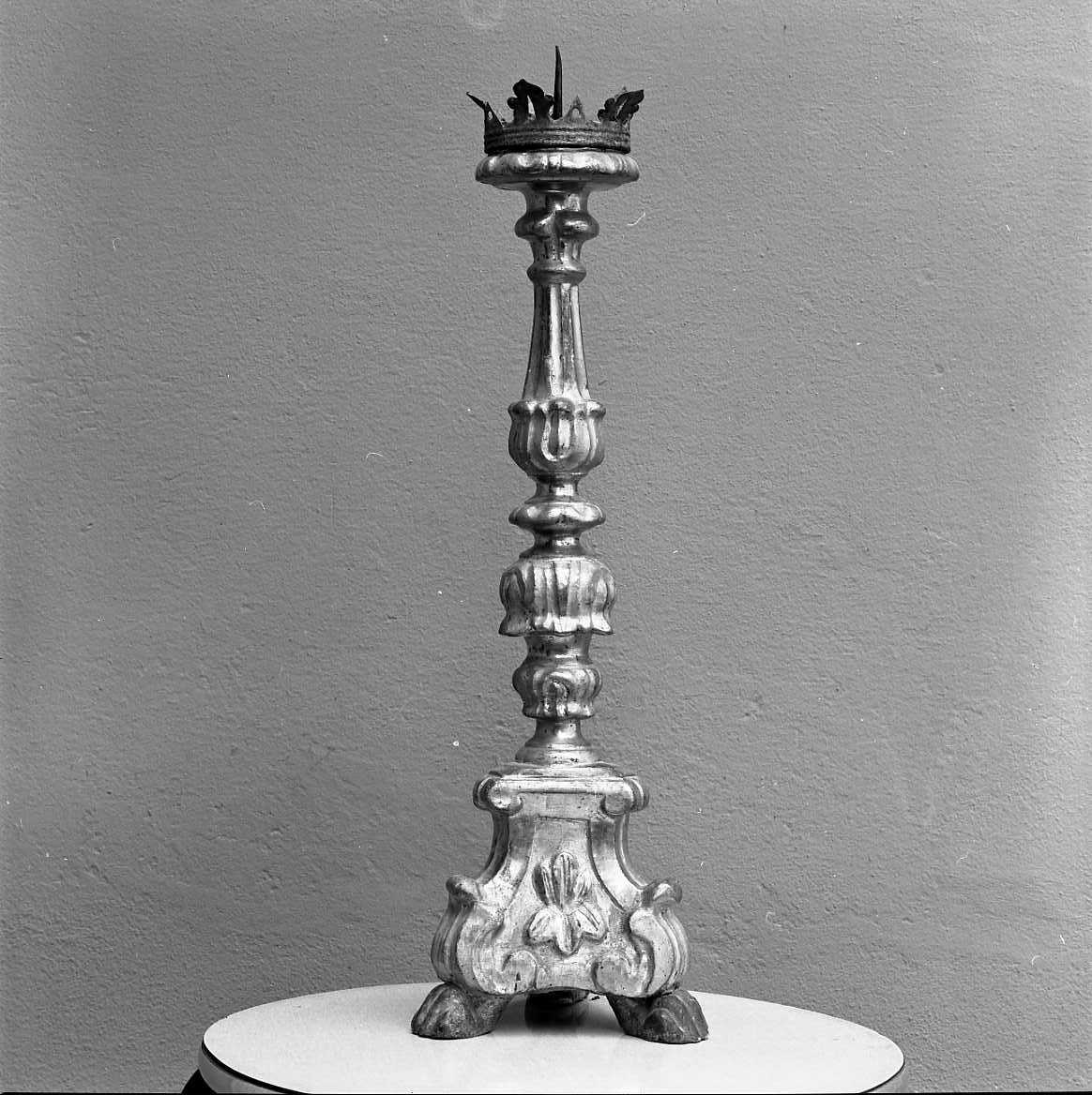 candeliere da chiesa, serie - bottega emiliano-romagnola (secc. XVIII/ XIX)