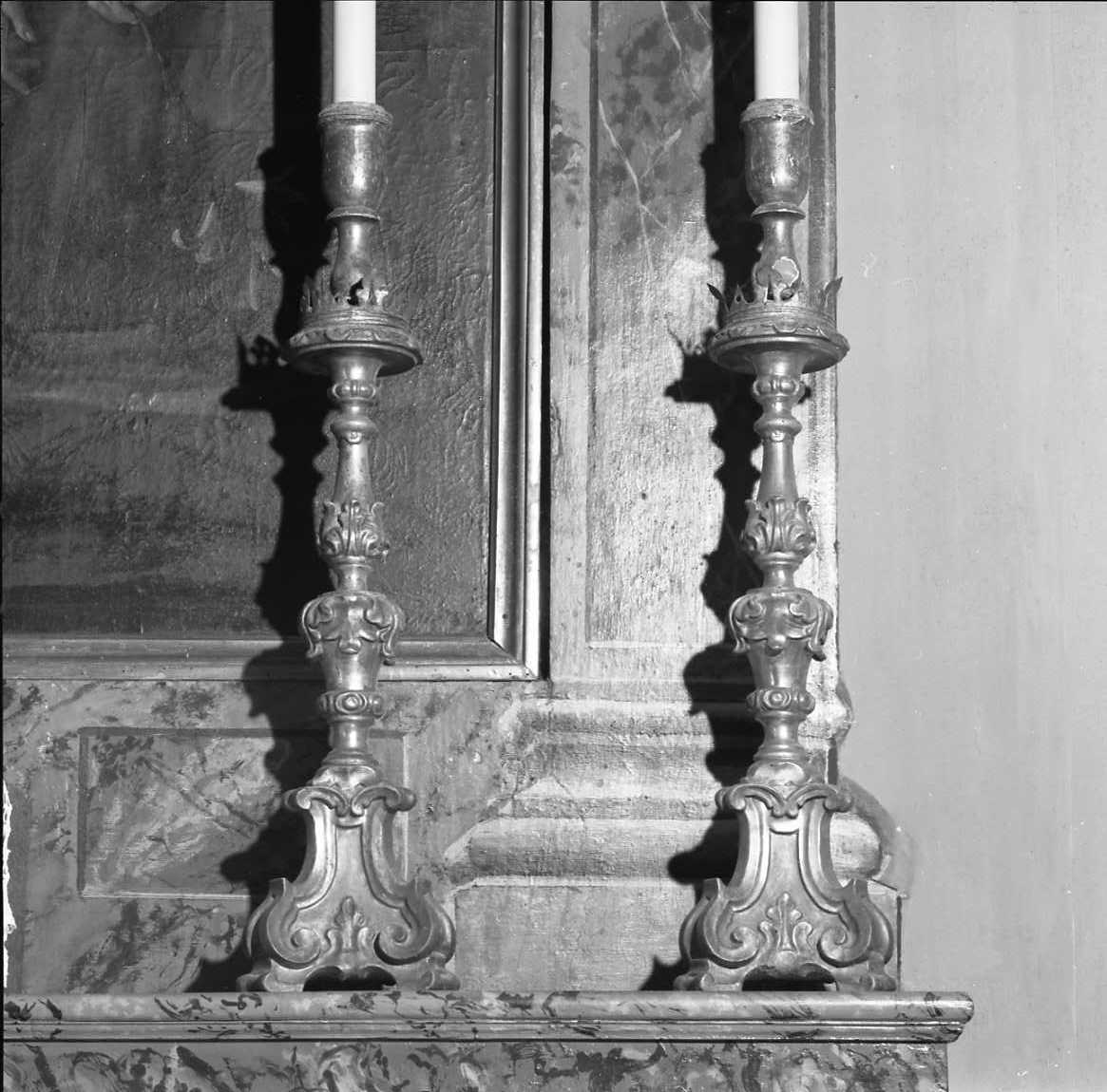 candeliere da chiesa, serie - bottega emiliano-romagnola (secc. XVIII/ XIX)