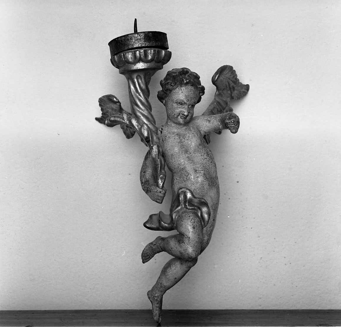 angioletto con cornucopia (candelabro, serie) - bottega emiliano-romagnola (seconda metà sec. XVIII)