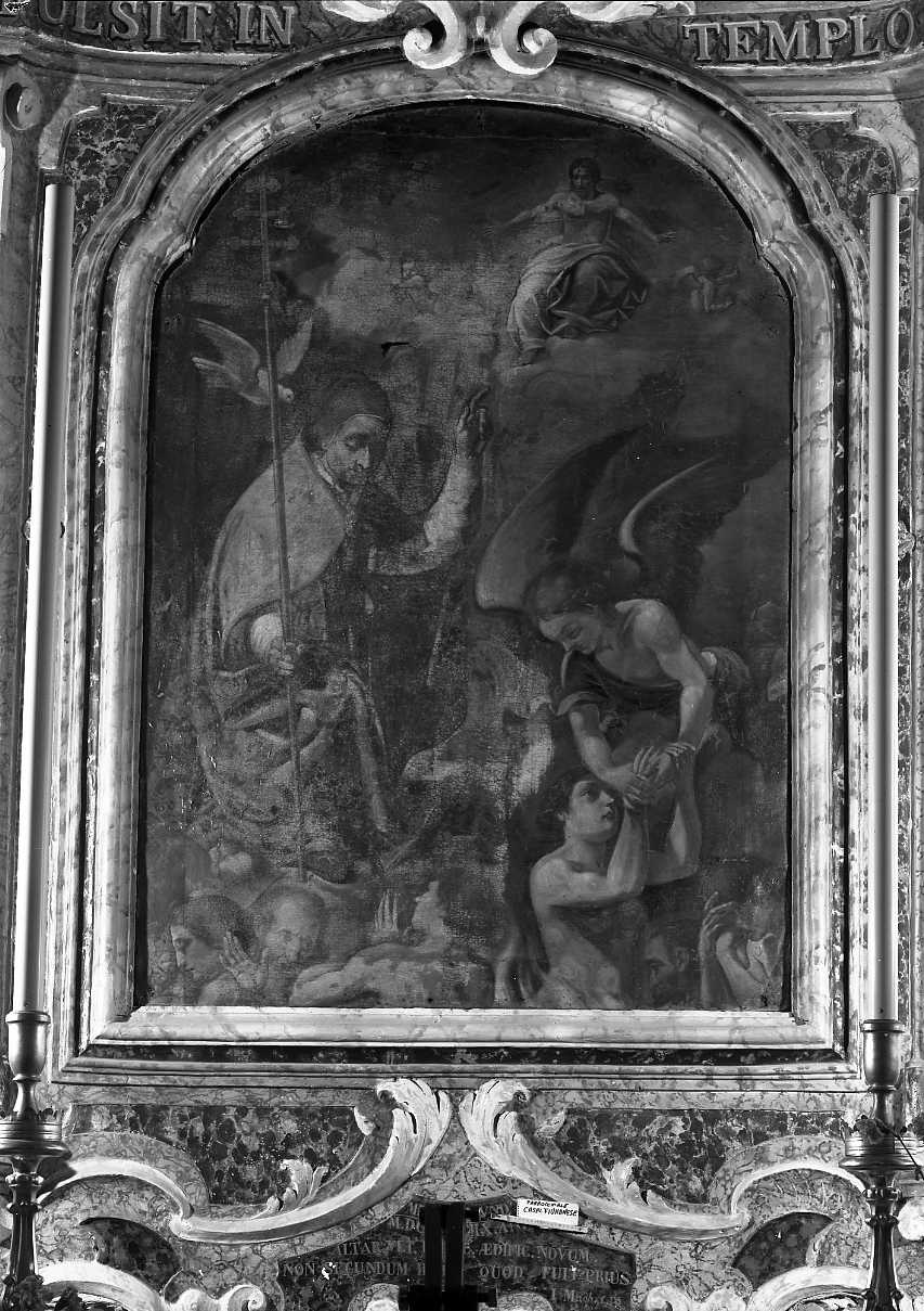 San Gregorio Magno e le anime purganti (pala d'altare) - ambito imolese (sec. XVII)