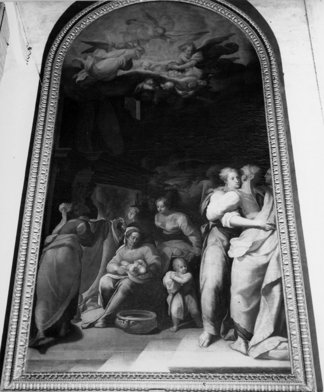 natività di Maria Vergine (dipinto) di Aretusi Cesare, Fiorini Giovanni Battista (sec. XVI)